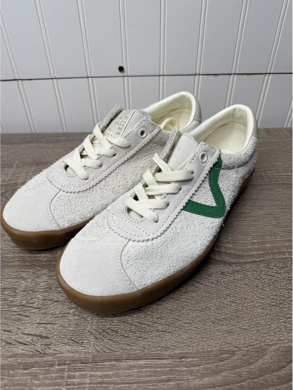 Vans Sport Low Cream White Green Gum Suede Casual Skate Shoes Womens 7.5/6.0 Men